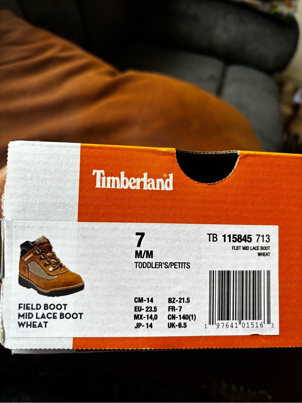 Timberland Kids Wheat/Brown Mid Lace Field Boot